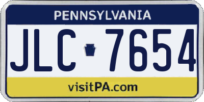 PA license plate JLC7654