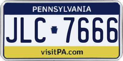 PA license plate JLC7666