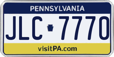 PA license plate JLC7770