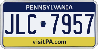 PA license plate JLC7957