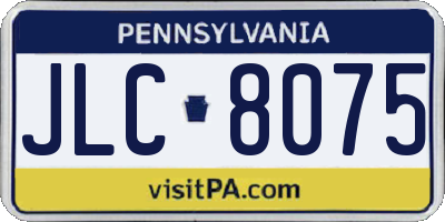 PA license plate JLC8075