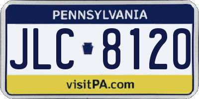 PA license plate JLC8120