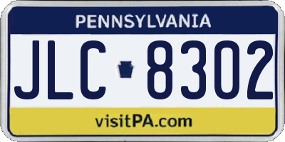 PA license plate JLC8302