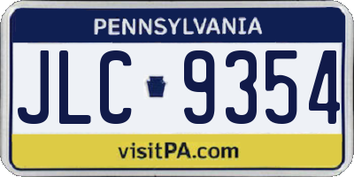 PA license plate JLC9354