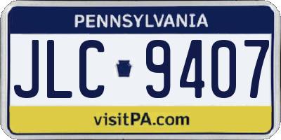 PA license plate JLC9407