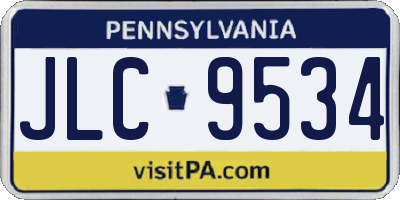 PA license plate JLC9534