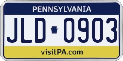 PA license plate JLD0903