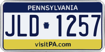 PA license plate JLD1257