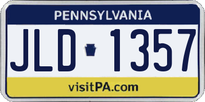 PA license plate JLD1357
