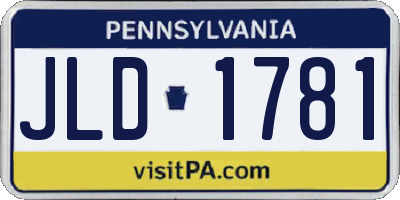 PA license plate JLD1781