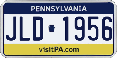 PA license plate JLD1956