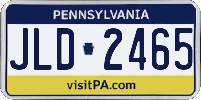 PA license plate JLD2465