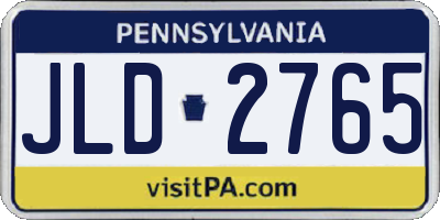 PA license plate JLD2765