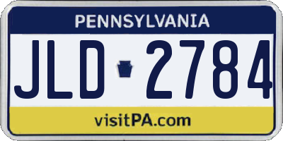 PA license plate JLD2784