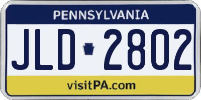 PA license plate JLD2802