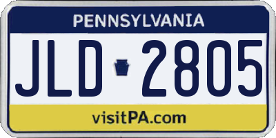 PA license plate JLD2805