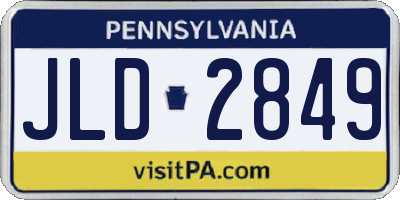 PA license plate JLD2849