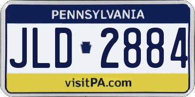 PA license plate JLD2884