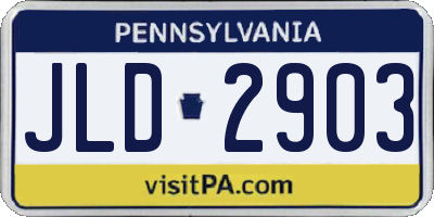 PA license plate JLD2903