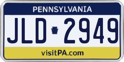 PA license plate JLD2949
