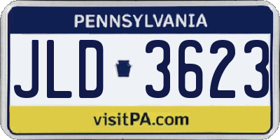 PA license plate JLD3623