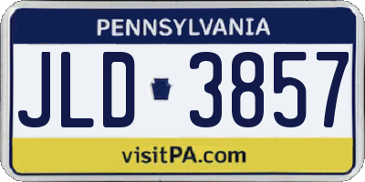 PA license plate JLD3857