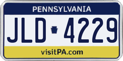 PA license plate JLD4229