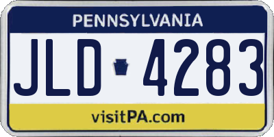 PA license plate JLD4283