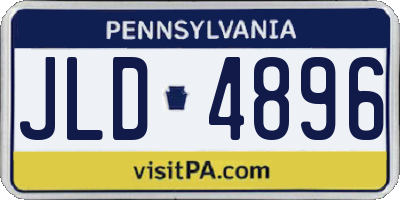 PA license plate JLD4896