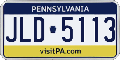 PA license plate JLD5113