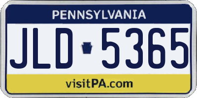 PA license plate JLD5365