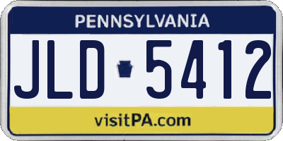 PA license plate JLD5412