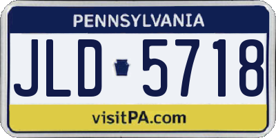 PA license plate JLD5718