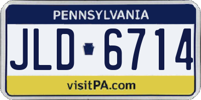 PA license plate JLD6714