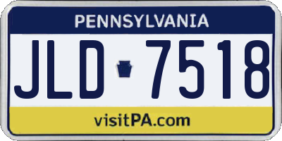 PA license plate JLD7518