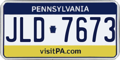 PA license plate JLD7673