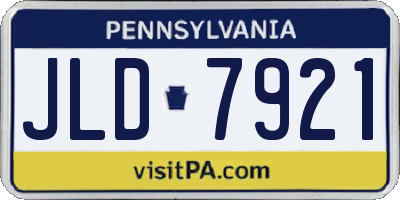 PA license plate JLD7921