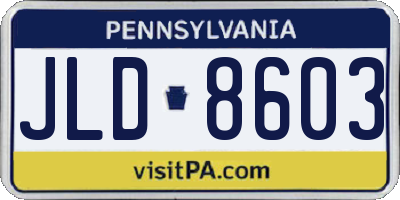 PA license plate JLD8603