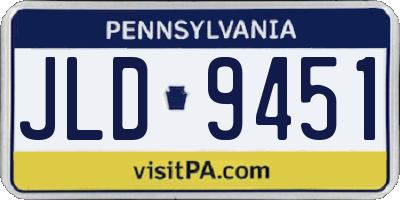 PA license plate JLD9451