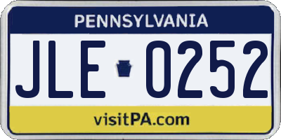 PA license plate JLE0252