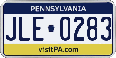 PA license plate JLE0283