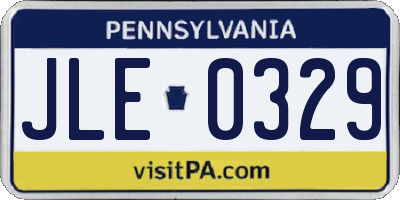 PA license plate JLE0329