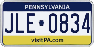 PA license plate JLE0834