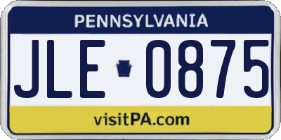 PA license plate JLE0875