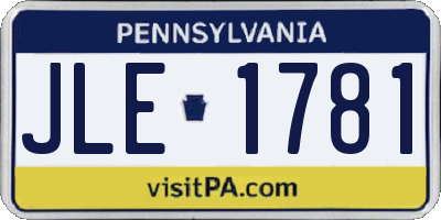 PA license plate JLE1781