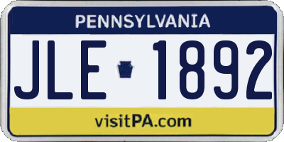 PA license plate JLE1892