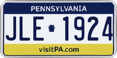 PA license plate JLE1924