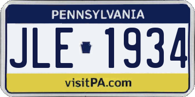 PA license plate JLE1934