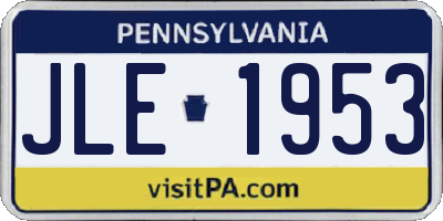 PA license plate JLE1953
