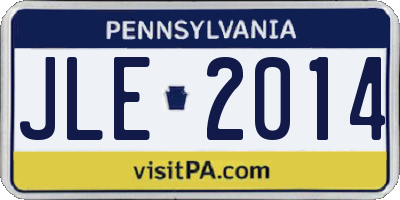 PA license plate JLE2014